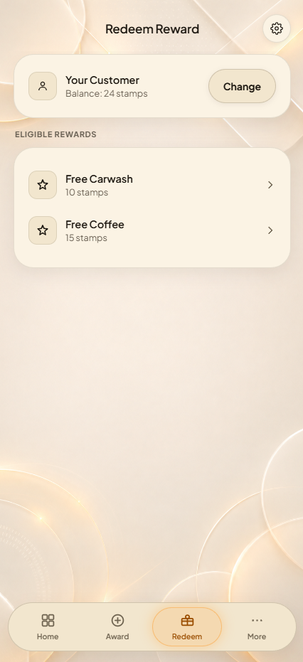 Confirming a customer's reward redemption from the dashboard